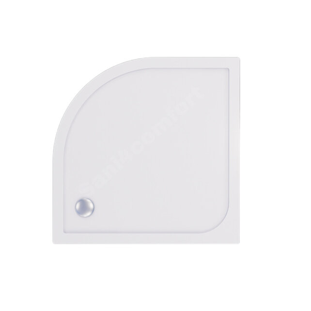 Gliss Kwartronde Douchebak Laag Rosa 80x80x9 cm Acryl Wit