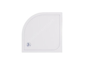 Gliss Kwartronde Douchebak Hoog Rosa 80x80x22 cm Acryl Wit met Potenset en Afneembaar plint