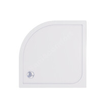 Gliss Kwartronde Douchebak Hoog Rosa 70x70x22 cm Acryl Wit met Potenset en Afneembaar plint