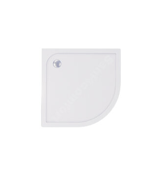 GLISS DESIGN Gliss Kwartronde Douchebak Laag Leo 90x90x3 cm Marble Wit