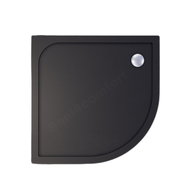 Gliss Kwartronde Douchebak Zwart Laag Neo 90x90x3 cm Marble