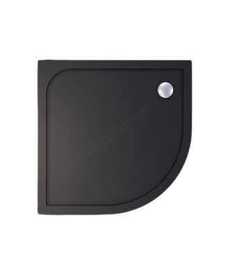 GLISS DESIGN Gliss Kwartronde Douchebak Zwart Laag Neo 80x80x3 cm Marble