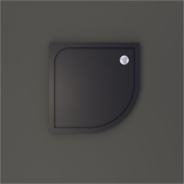 Gliss Kwartronde Douchebak Zwart Laag Neo 80x80x3 cm Marble