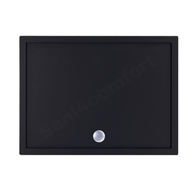 Gliss Uno Douchebak Zwart Laag 80x80 Cast Marble 3cm