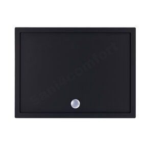 Gliss Uno Douchebak Zwart Laag 140x90 Cast Marble 3cm