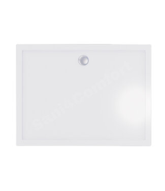 GLISS DESIGN Gliss Uno Douchebak Wit Laag 140x80 Cast Marble 3cm