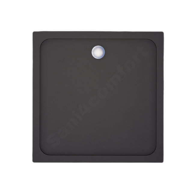 Gliss Uno Douchebak Zwart Laag 80x80 Cast Marble 3cm