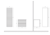 Wastafelonderkast Ribbelfront Elite Licht Hout 60cm Greeploos lades met horizontale reliëf Wastafelonderkast Ribbelfront Elite Licht Hout 60cm Greeploos lades met horizontale reliëf
