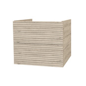 Wastafelonderkast Ribbelfront Elite Licht Hout 60cm Greeploos lades met horizontale reliëf Wastafelonderkast Ribbelfront Elite Licht Hout 60cm Greeploos lades met horizontale reliëf