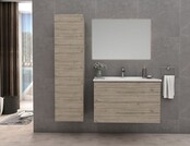 Wastafelonderkast Ribbelfront Elite Licht Hout 60cm Greeploos lades met horizontale reliëf Wastafelonderkast Ribbelfront Elite Licht Hout 60cm Greeploos lades met horizontale reliëf
