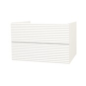 Wastafelonderkast Ribbelfront Elite Mat Wit 80cm Greeploos lades met horizontale reliëf Wastafelonderkast Ribbelfront Elite Mat Wit 80cm Greeploos lades met horizontale reliëf