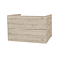 ALONI Wastafelonderkast Ribbelfront Elite Licht Hout 80cm Greeploos lades met horizontale reliëf