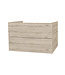 Wastafelonderkast Ribbelfront Elite Licht Hout 80cm Greeploos lades met horizontale reliëf