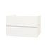 Wastafelonderkast Ribbelfront Elite Licht Hout 80cm Greeploos lades met horizontale reliëf