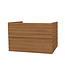 Wastafelonderkast Ribbelfront Elite Licht Hout 80cm Greeploos lades met horizontale reliëf