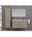 Wastafelonderkast Ribbelfront Elite Licht Hout 80cm Greeploos lades met horizontale reliëf