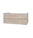 Wastafelonderkast Ribbelfront Elite Licht Hout 120cm Greeploos lades met horizontale reliëf