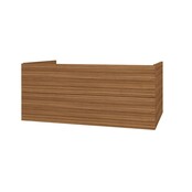 Wastafelonderkast Ribbelfront Elite Walnoot 120cm Greeploos lades met horizontale reliëf