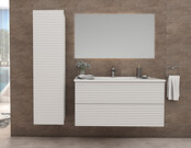 Badkamerkast Ribbelfront Elite Mat Wit 135cm 2 Greeploos deuren Softclose