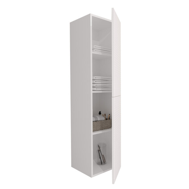 Badkamerkast Ribbelfront Elite Mat Wit 160cm 2 Greeploos deuren Softclose Badkamerkast Ribbelfront Elite Mat Wit 160cm 2 Greeploos deuren Softclose