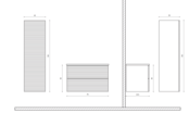 Badkamerkast Ribbelfront Elite Mat Wit 160cm 2 Greeploos deuren Softclose Badkamerkast Ribbelfront Elite Mat Wit 160cm 2 Greeploos deuren Softclose