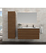 Badkamerkast Ribbelfront Elite Walnoot 160cm 2 Greeploos deuren Softclose