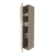 Badkamerkast Ribbelfront Elite Licht Hout 135cm 2 Greeploos deuren Softclose