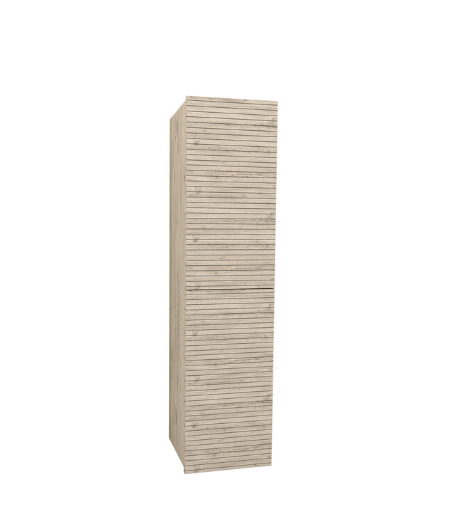 Badkamerkast Ribbelfront Elite Licht Hout 135cm 2 Greeploos deuren Softclose