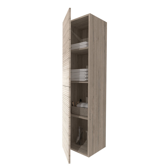 Badkamerkast Ribbelfront Elite Licht Hout 160cm 2 Greeploos deuren Softclose Badkamerkast Ribbelfront Elite Licht Hout 160cm 2 Greeploos deuren Softclose