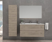 Badkamerkast Ribbelfront Elite Licht Hout 160cm 2 Greeploos deuren Softclose Badkamerkast Ribbelfront Elite Licht Hout 160cm 2 Greeploos deuren Softclose