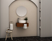 Badkamermeubel 60cm Felix Walnoot met Handdoekuitsparing