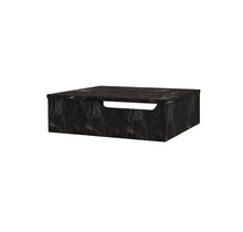 Badkamermeubel 60cm Felix Zwart Marmerlook met Handdoekuitsparing