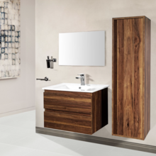 Creavit Sally badkamermeubel Garda Walnoot 100cm met keramische wastafel 2 lades Softclose