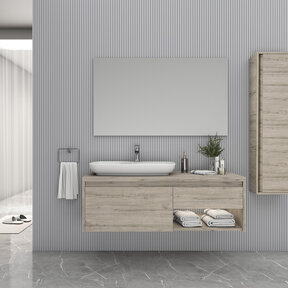 Badkamermeubel Ares Licht Hout 120cm met Topblad