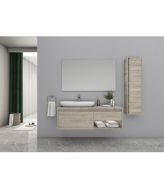 ALONI Badkamermeubel Ares Licht Hout 120cm met Topblad
