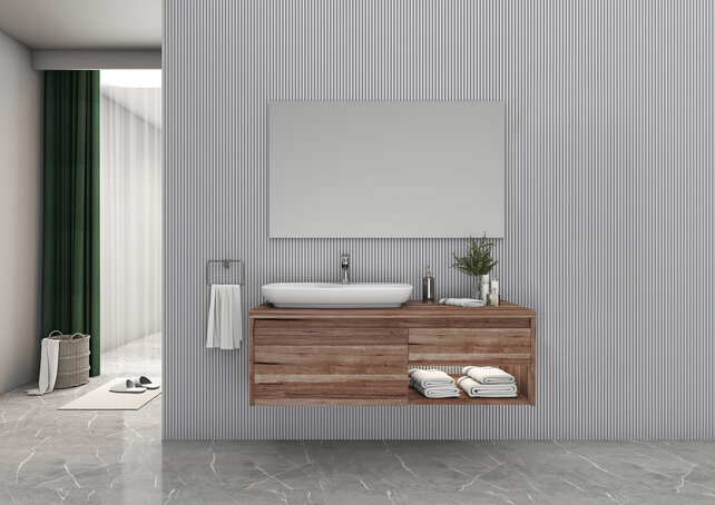 Badkamermeubel Ares Garda Walnoot 120cm met Topblad