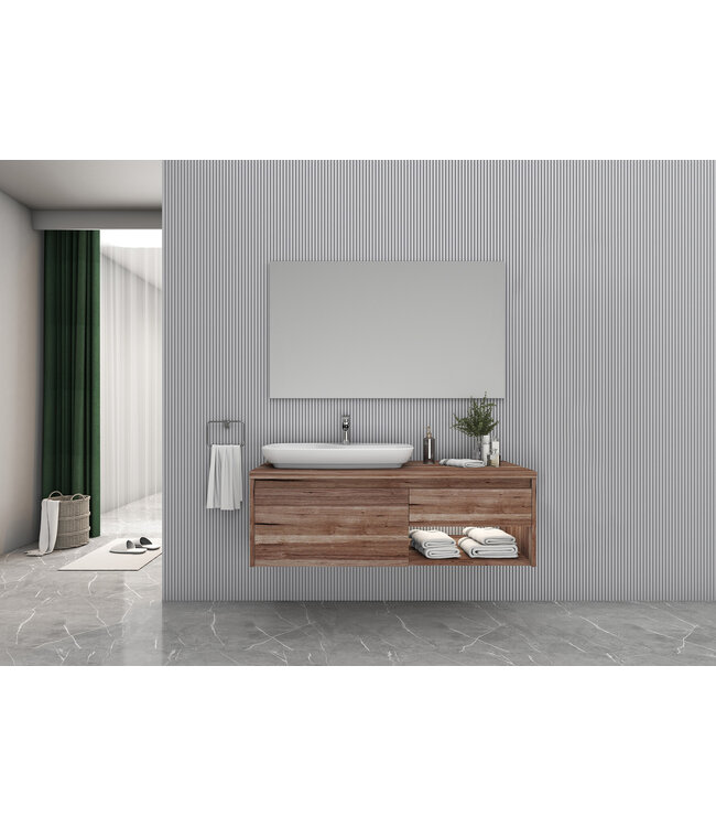 Badkamermeubel Ares Garda Walnoot 120cm met Topblad