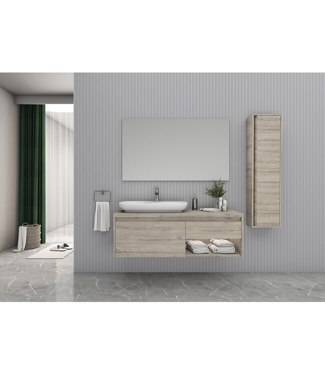 ALONI Badkamermeubel Ares Garda Walnoot 120cm met Topblad