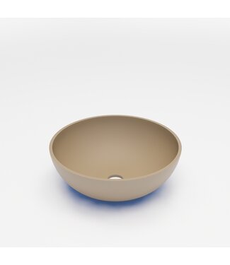 GLISS DESIGN Waskom Leto Mat Cappuccino 40x15 cm Rond Solid Marmo