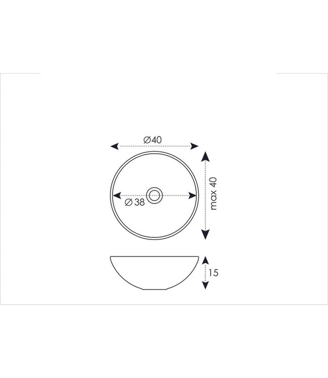 Waskom Leto Mat Cappuccino 40x15 cm Rond Solid Marmo