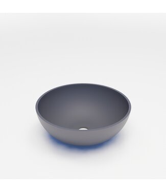 GLISS DESIGN Waskom Leto Mat Grijs 40x15 cm Rond Solid Marmo