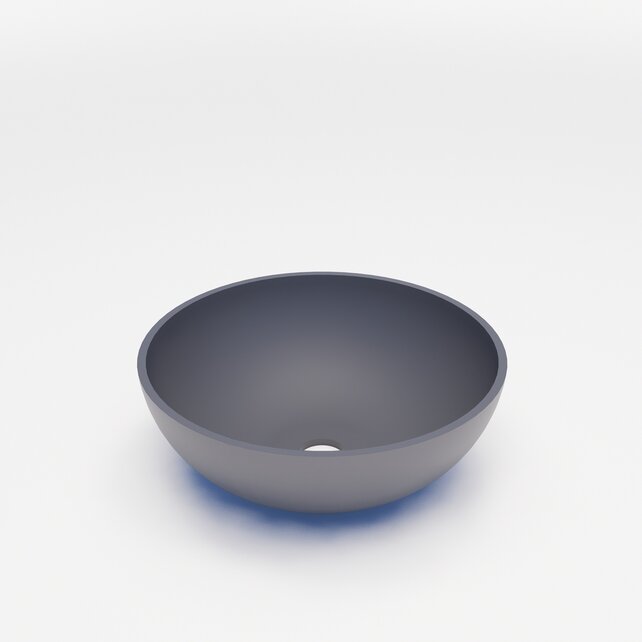 Waskom Leto Mat Grijs 40x15 cm Rond Solid Marmo