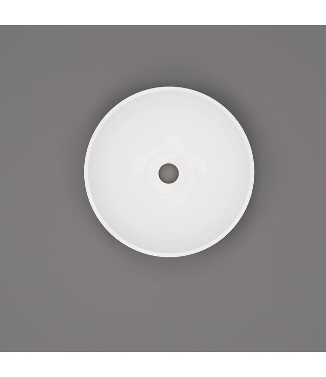 Waskom Leto Glans Wit 40x15 cm Rond Solid Marmo