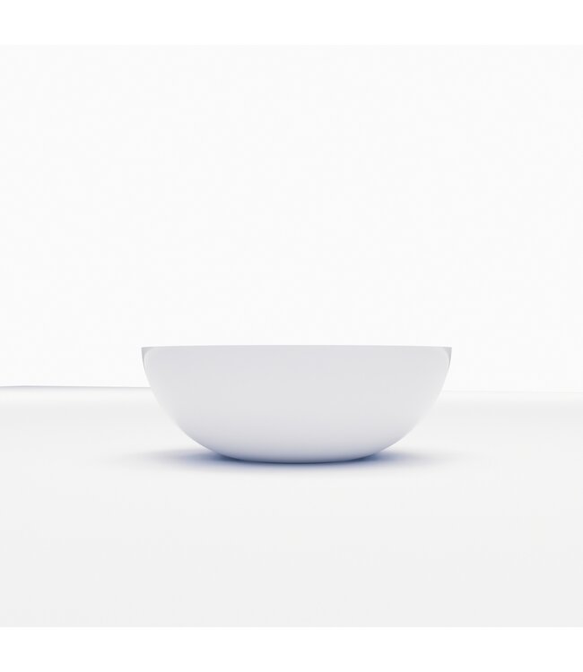 GLISS DESIGN Waskom Leto Glans Wit 40x15 cm Rond Solid Marmo