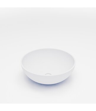 GLISS DESIGN Waskom Leto Mat Wit 40x15 cm Rond Solid Marmo