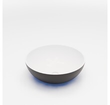 Waskom Leto Zwart-Wit Mat 40x15 cm Rond Solid Marmo