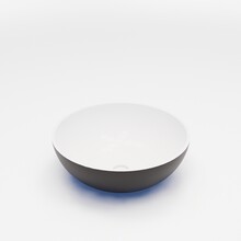 Waskom Leto Zwart-Wit Mat 40x15 cm Rond Solid Marmo