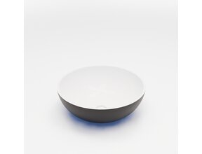 Waskom Leto Zwart-Wit Mat 40x15 cm Rond Solid Marmo