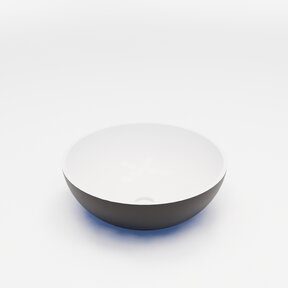 Waskom Leto Zwart-Wit Mat 40x15 cm Rond Solid Marmo