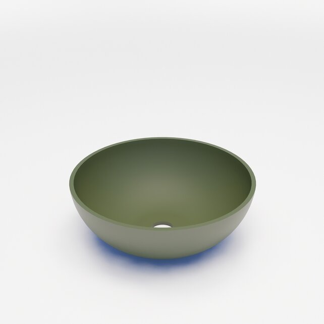 Waskom Leto Olijfgroen Mat 40x15 cm Rond Solid Marmo